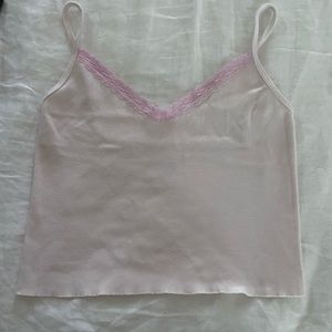 Pink Brandy Melville lace tank